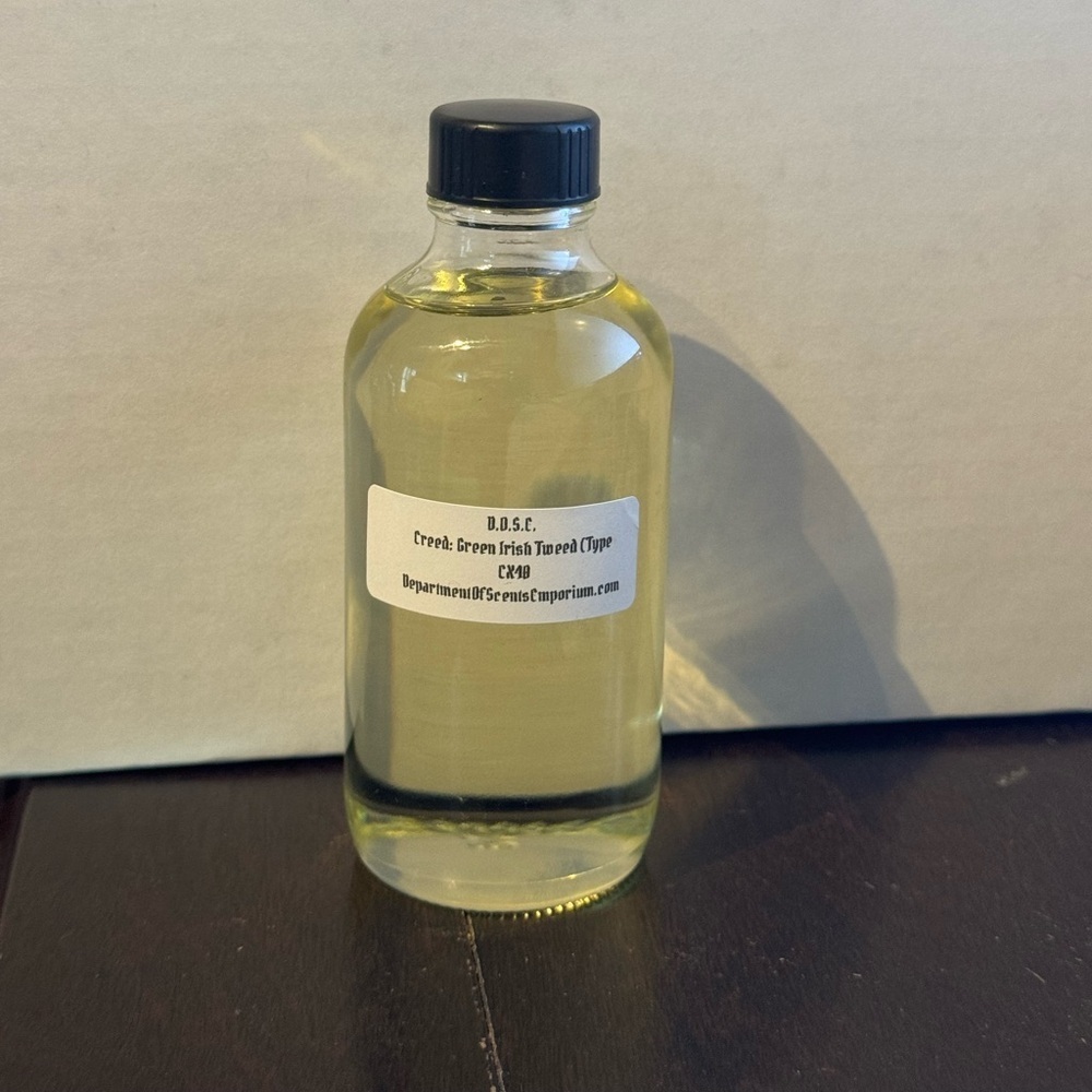Men’s Green Tweed Type Fragrance Oil 4 Oz Glass Refillable Bottle